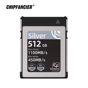 CHIPFANCIER CFexpress CF-Sliver Memory Card TypeB 8K Raw EOSR5/R5C/R3/Z9/GH6