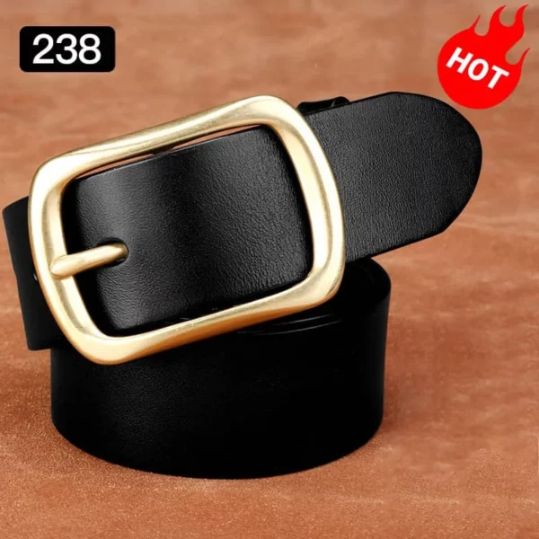 Men's leather pin buckle type Workwear Leather Belt - Image 2