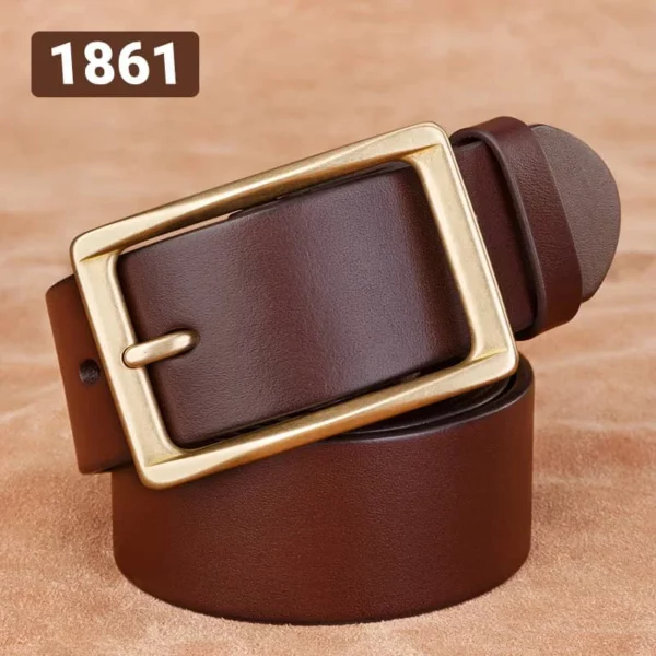 Men's leather pin buckle type Workwear Leather Belt - Image 5