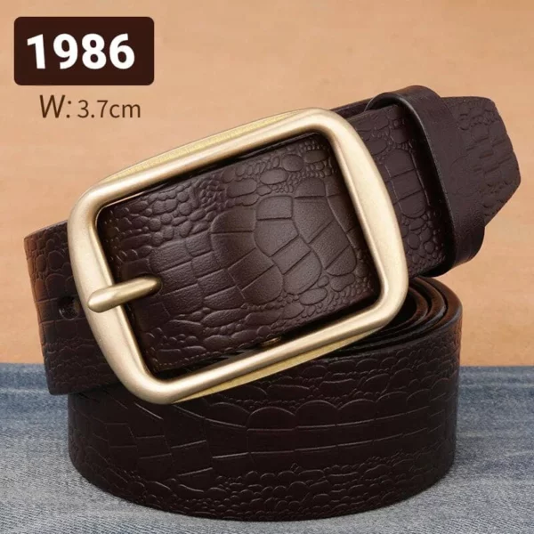 Men's leather pin buckle type Workwear Leather Belt - Image 9