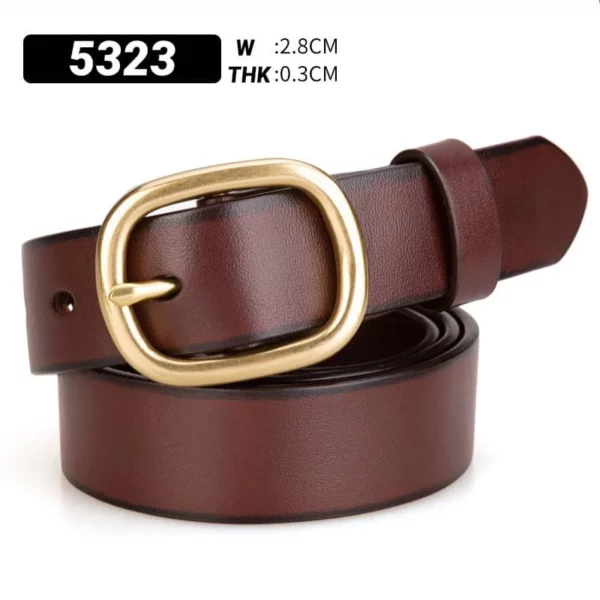 Women's leather pin buckle type Workwear Leather Belt - Image 3
