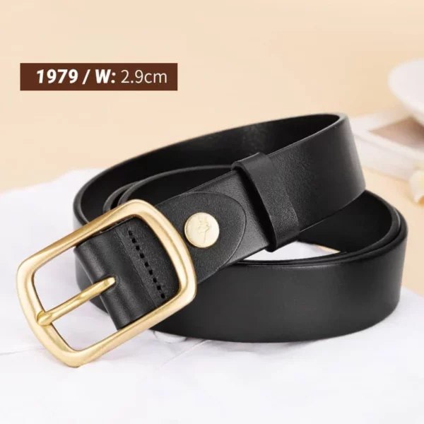 Women's leather pin buckle type Workwear Leather Belt - Image 4