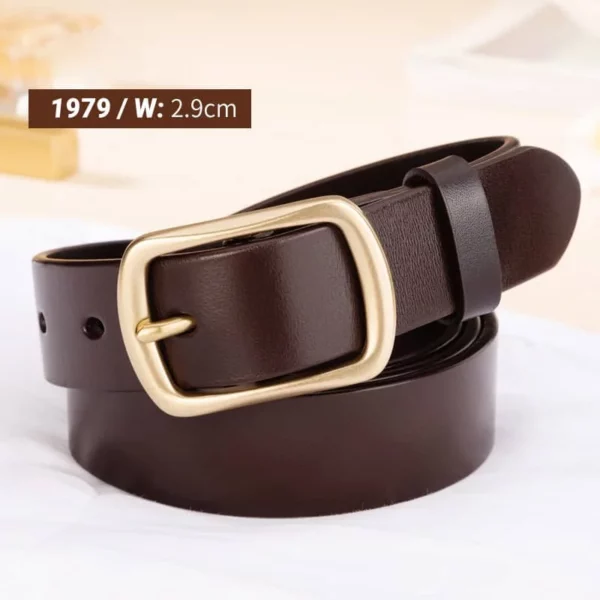 Women's leather pin buckle type Workwear Leather Belt - Image 5