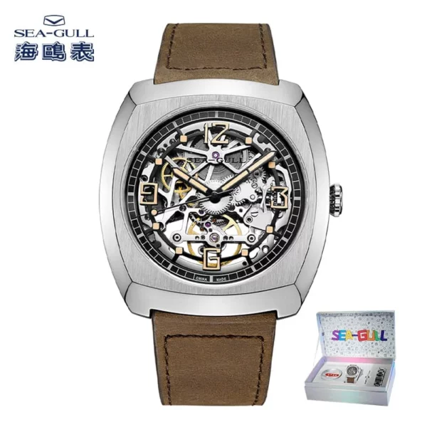 Seagull Men's Skeleton Automatic Mechanical Watch 6094 - Image 7