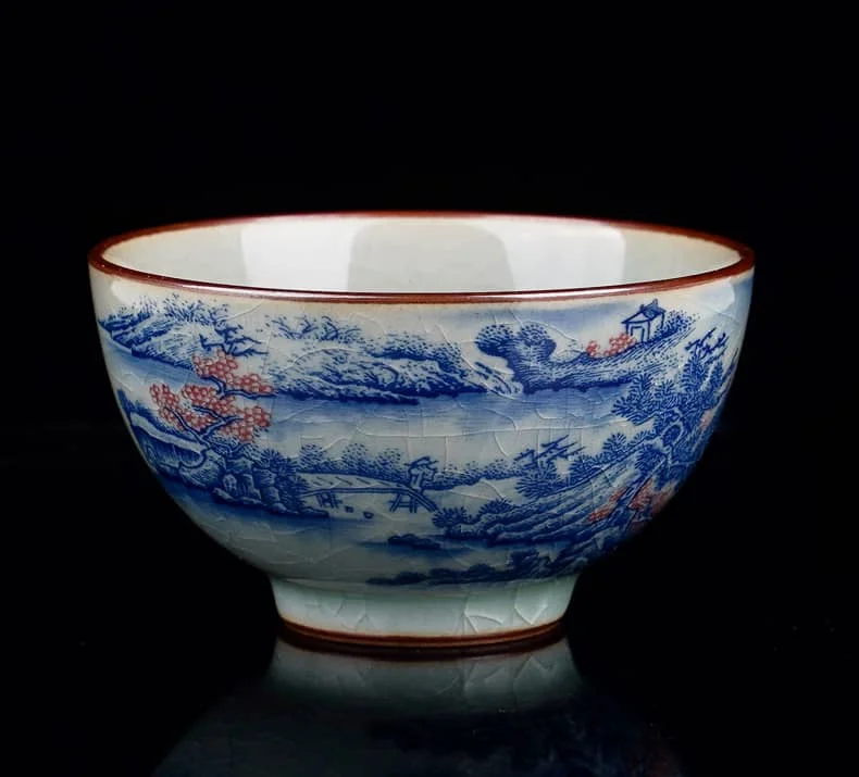 blue and white porcelain cup