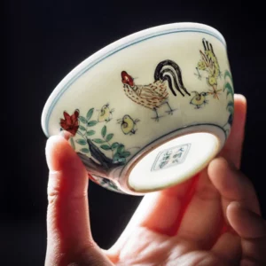 Chicken Cup (Chenghua) China's Great Ming Dynasty Chenghua doucai chicken pot cup from Jingdezhen