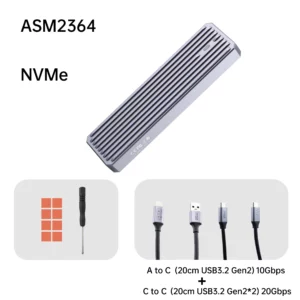 iTGZ m.2 nvme SSD Enclosure ASM2364 Aluminum Alloy Cooling
