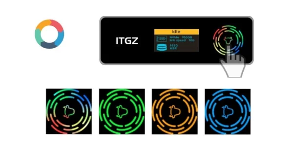 ITGZ M.2 NVMe SSD Enclosure Dual Protocol RTL9210b LED Display RGB - Image 2