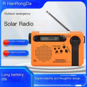 HanRongDa HRD900 Multi-band Disaster Emergency Radio with Solar/Hand Crank Charging, Flashlight & Rechargeable Battery (Portable Design)