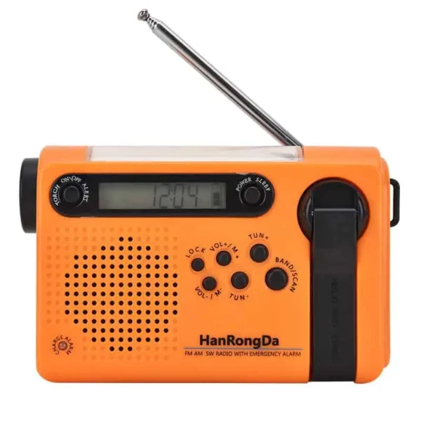 HanRongDa HRD900 Multi-band Disaster Emergency Radio with Solar/Hand Crank Charging, Flashlight & Rechargeable Battery (Portable Design) - Image 4