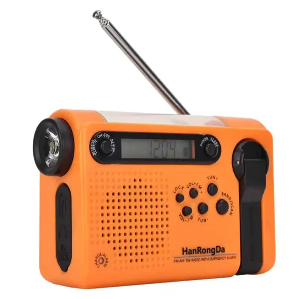 HanRongDa HRD900 Multi-band Disaster Emergency Radio with Solar/Hand Crank Charging, Flashlight & Rechargeable Battery (Portable Design) - Image 3