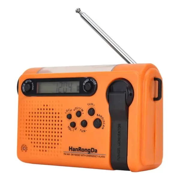 HanRongDa HRD900 Multi-band Disaster Emergency Radio with Solar/Hand Crank Charging, Flashlight & Rechargeable Battery (Portable Design) - Image 2