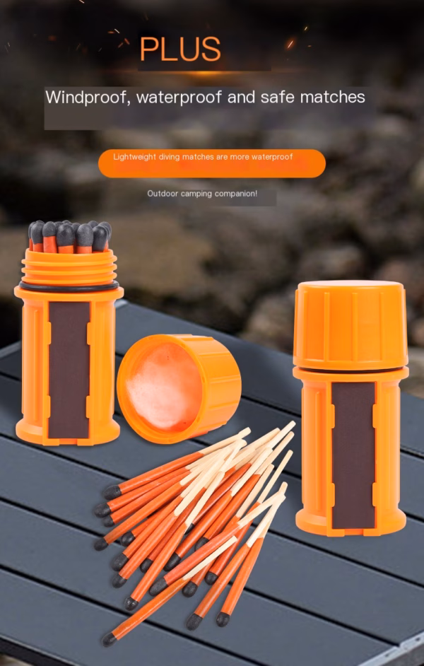 Enhanced Waterproof & Windproof Survival Matches​ ​Outdoor Emergency Gear with Moisture-Resistant and Water-Reignition Capability - Image 2