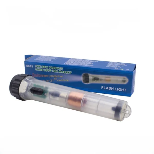 High-Brightness LED Flashlight with Hand-Crank Generation