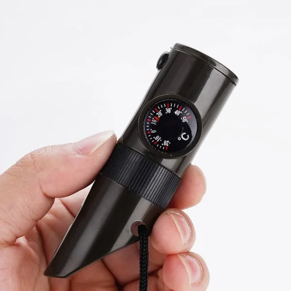 ​7-in-1 Survival Whistle with Integrated LED, Thermometer & Compass - Image 3