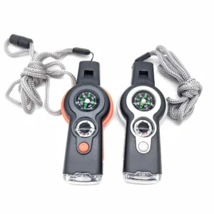 ​7-in-1 Survival Whistle with LED, Thermometer & Compass