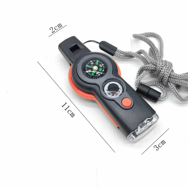 ​7-in-1 Survival Whistle with LED, Thermometer & Compass - Image 2