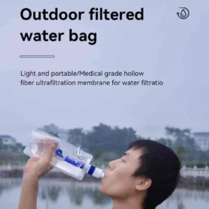 Cross-border Best-selling Wholesale Outdoor Emergency Rescue Foldable Water Filtration Bag, Wilderness Survival Water Filter Bottle, Direct Drinking Water Filter
