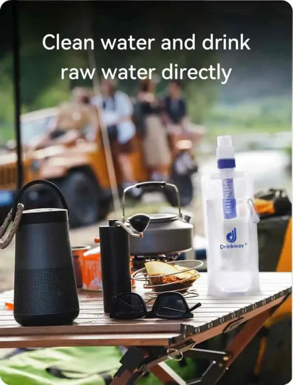 Cross-border Best-selling Wholesale Outdoor Emergency Rescue Foldable Water Filtration Bag, Wilderness Survival Water Filter Bottle, Direct Drinking Water Filter - Image 2