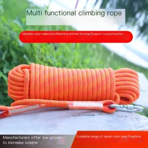 Outdoor climbing rope, high-altitude operation safety rope, wear-resistant rope, rock climbing and rappelling static rope, rescue polyester safety rope