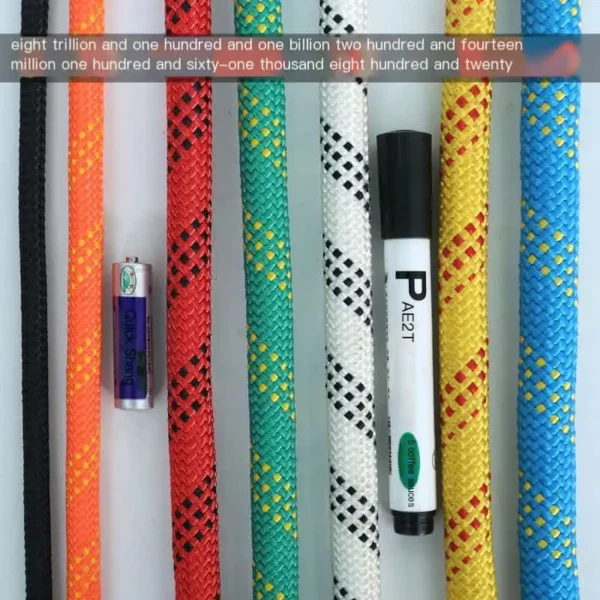 Outdoor climbing rope, high-altitude operation safety rope, wear-resistant rope, rock climbing and rappelling static rope, rescue polyester safety rope - Image 2