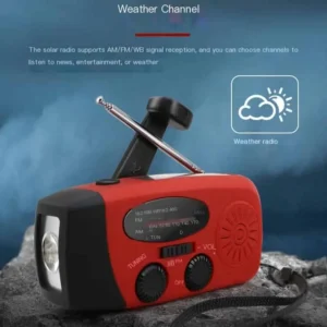 Military-Grade Tactical Emergency Solar Hand Crank Radio​ (Multifunctional Portable Cross-Border Outdoor Radio with NOAA Weather Alert, Power Bank, Flashlight & IPX3 Waterproof)