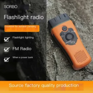 Cross-border Emergency Radio with Solar/Hand-crank Charging, LED Flashlight, and SOS Alarm for Outdoor Anti-earthquake & Disaster Relief