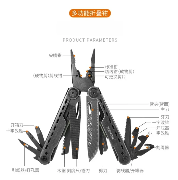Grand Harvest GHK23-1A GHK Multifunctional Folding Plier